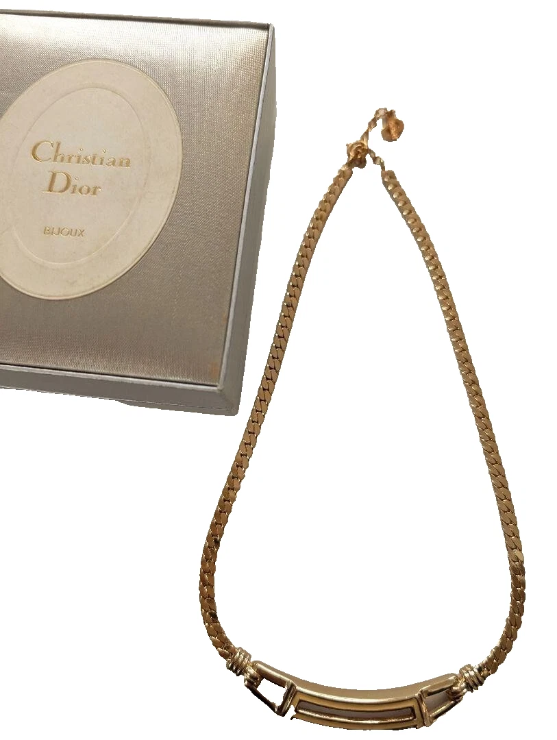 Collana Christian Dior oro x nero donna