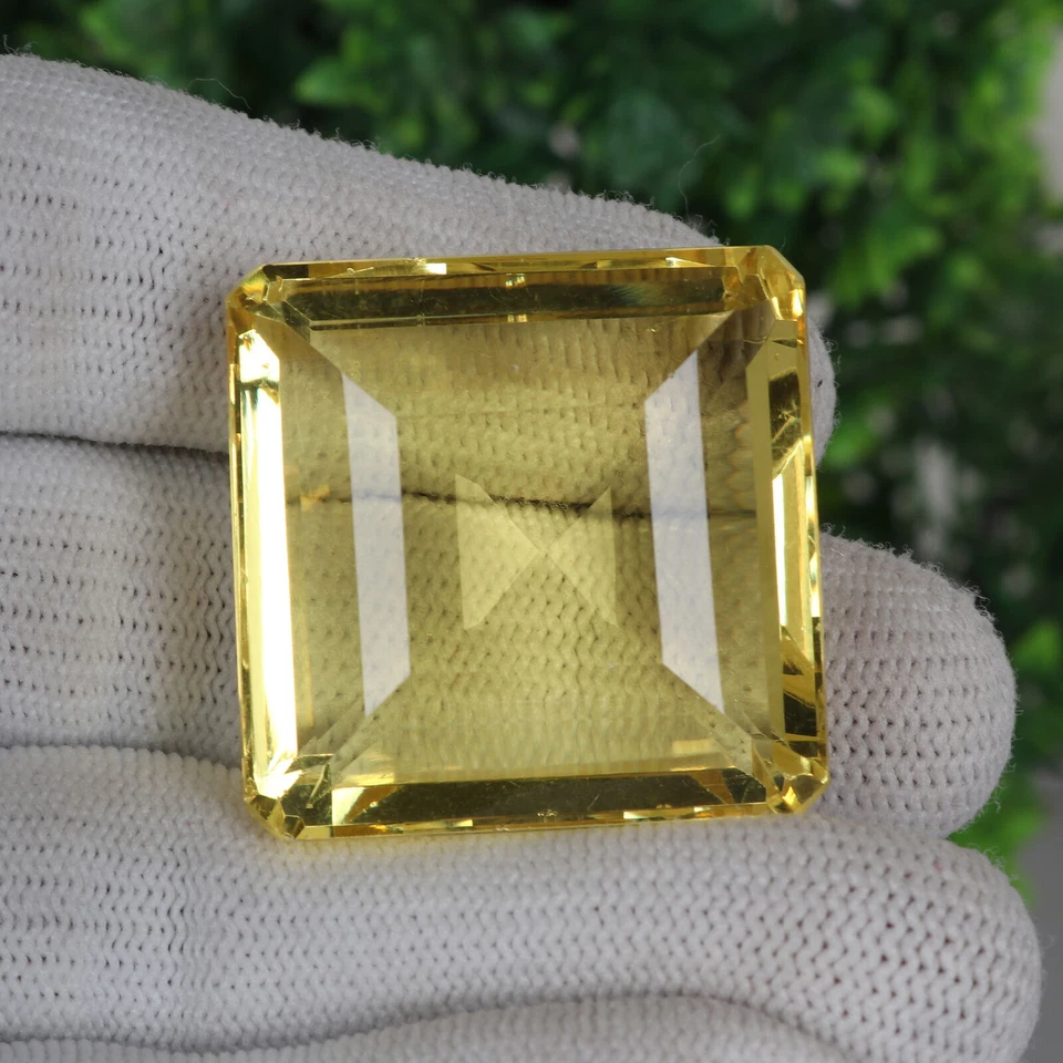 75 Ct Square Shape Lab Created Hydrothermal Light Yellow Citrine for Pendants - Image 2 of 4