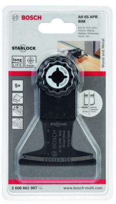 Bosch 5x Tauchsägeblatt Starlock AII 65 APB BIM Holz und Metall 40 x 65 mm