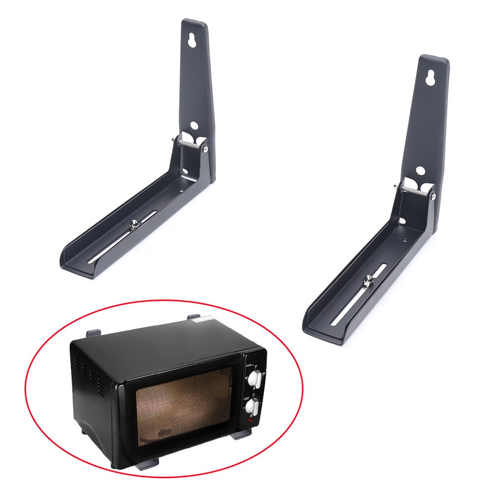 2pcs Heavy Duty Microwave Bracket Wall Mounted Adjustable Oven Steel
