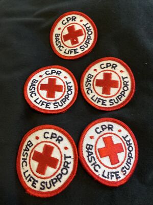 VTG Lot Of 5 CPR BASIC LIFE SUPPORT Iron On Patches