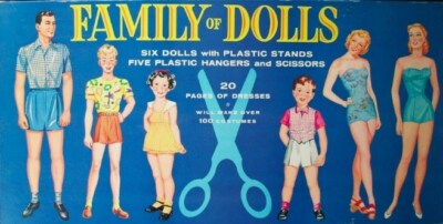 VINTAGE UNCUT 1960 FAMILY OF DOLLS PAPER DOLLS~#1 REPRODUCTION 20 PAGES CLOTHING
