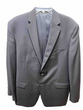 RALPH LAUREN BLACK TUXEDO W FLAT GROGRAINE LAPELS SIZE 44L38W30L FLAP POCKETS