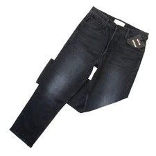 NWT Mother Superior Tomcat in Lie Lie Lies Black High Rise Crop Jeans 28