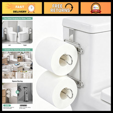 Chrome Over-The-Tank Toilet Paper Holder for Double Rolls - Space-Saving Storage