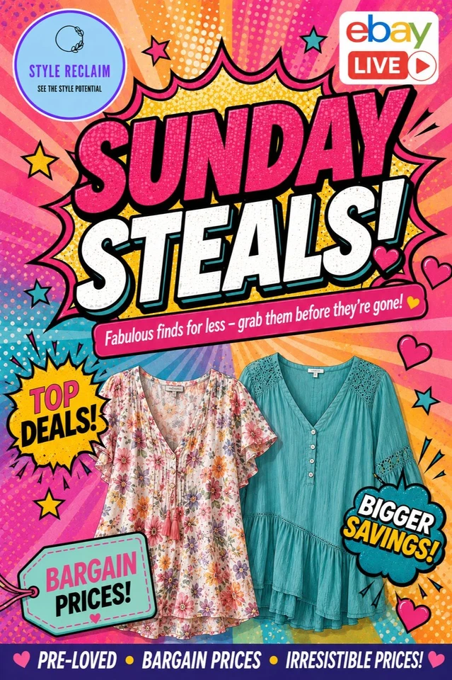 Sunday steals - women's preowned and new clothing show