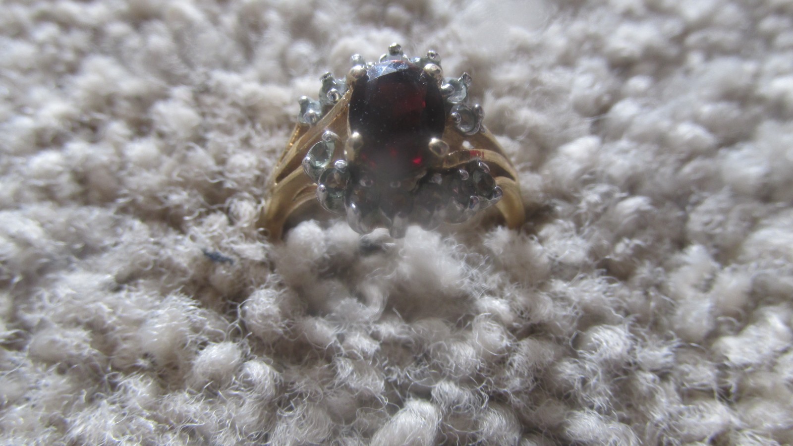 Ruby/Rhinestone Ring Size 8 Free Shipping - image 9