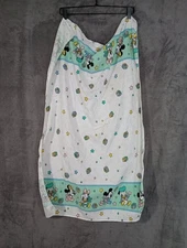 Vintage Disney Babies Receiving Blanket Mickey Minnie ABC Alphabet Stains