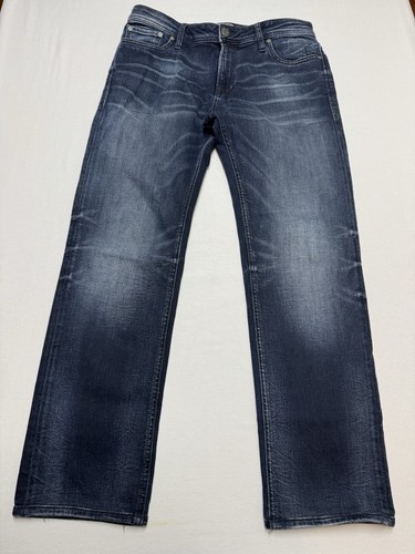Jack & Jones Clark Jeans Mens 32x27 Blue Dark Wash Regular Fit Denim Stretch