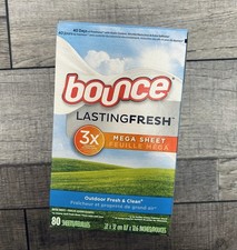 Bounce Dryer Sheets Mega Sheet - Outdoor Fresh Clean 80 Ct 1 Box