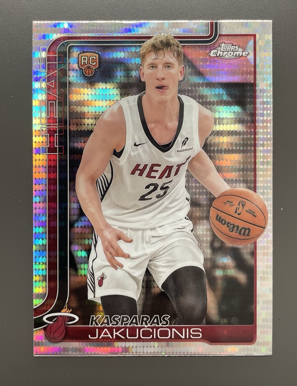 2025-26 Topps Chrome Kasparas Jakucionis Pulsar #270 RC Miami Heat