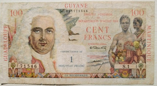 ANTILLES FRANCAISES 1 NF / 100 FRANCS ND (1960) Pick 1 (Très forte Côte)