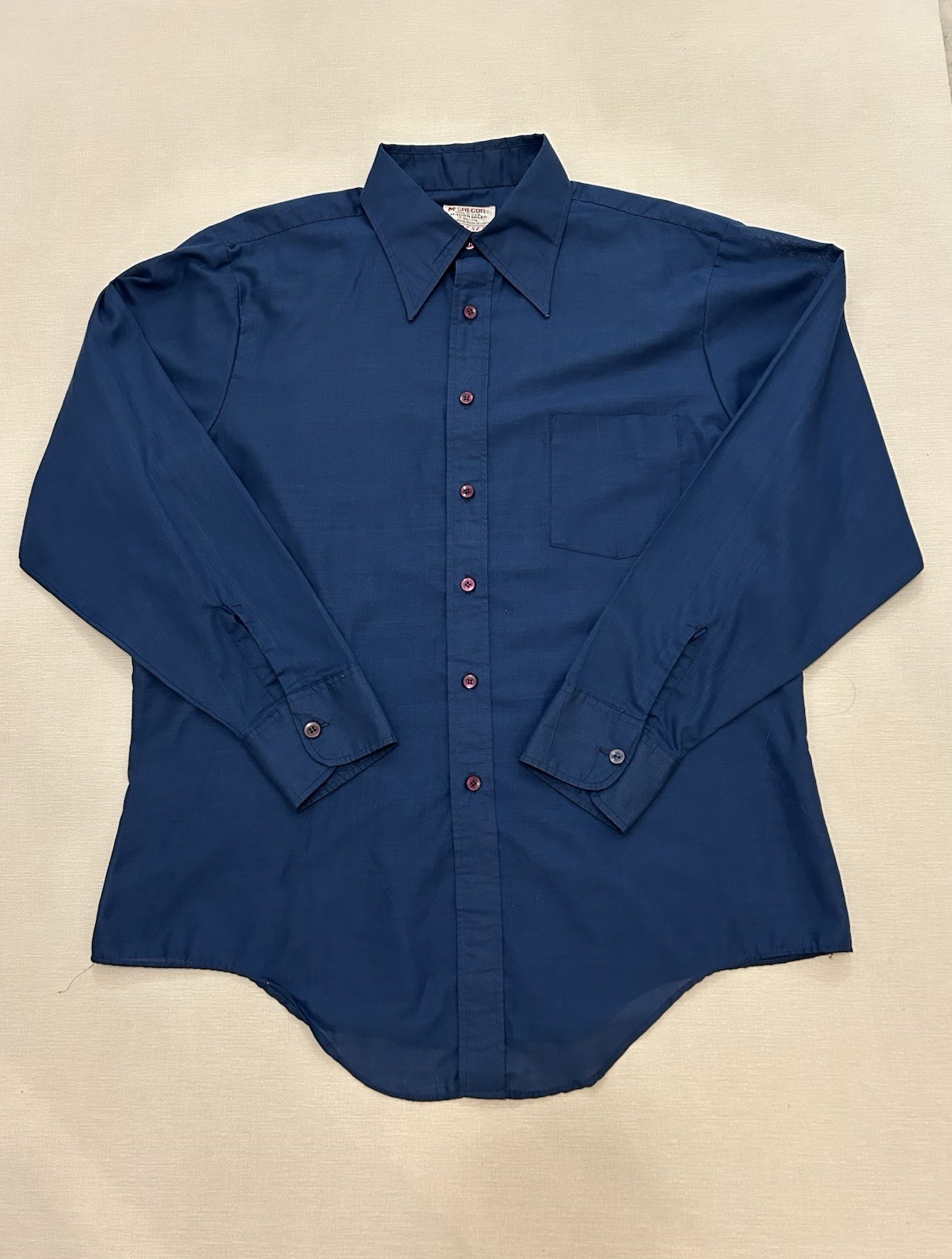 Mcgregor Scotset Shirt 50s 60s Mens XL Million Mile Rockabilly Navy Blue Vintage