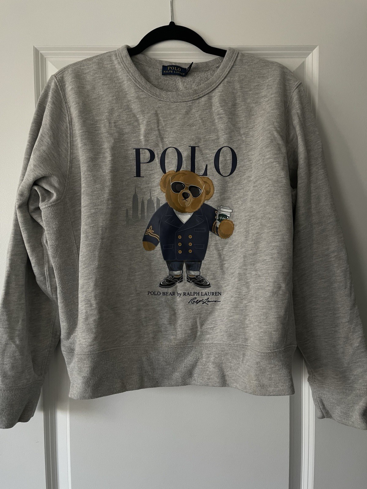Polo Ralph Lauren Polo Bear Gray Crewneck Preppy  Sweatshirt Size XL