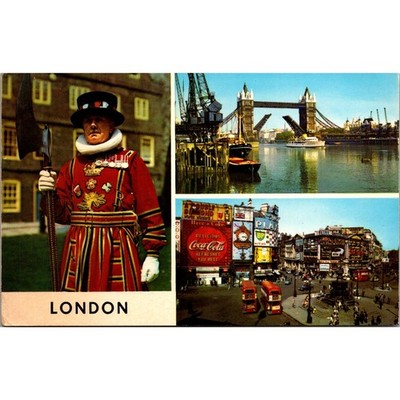 Tower Bridge Beefeater Tower Of London Piccadilly Circus Vintage Postcard SPV32