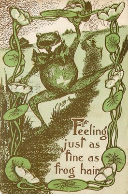 Dancing Frog Postcard feeling Just as Fine As Frog Hair A/S Cobb X