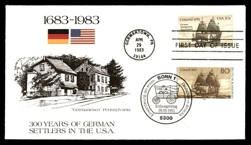 Mayfairstamps US FDC 1983 Germany Mixed Franking Settlers combo First Day Cover