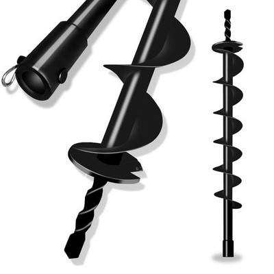 LONGRUN Earth Auger Drill Bit for Garden Fence Post, 3'' x 31.5'' Auger Post Ho...