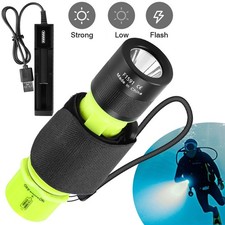 Underwater 80ft Scuba LED Diving Flashlight Waterproof Super Bright Diving Light