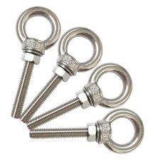 304 Stainless Steel Eye Bolt, 4 PCS M8 Heavy Duty Lifting Ring 2" Threaded Ey...