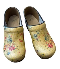 Dansko Professional Shoes Womens Size 40 US 10 - 10.5 Clogs Floral Cottagecore
