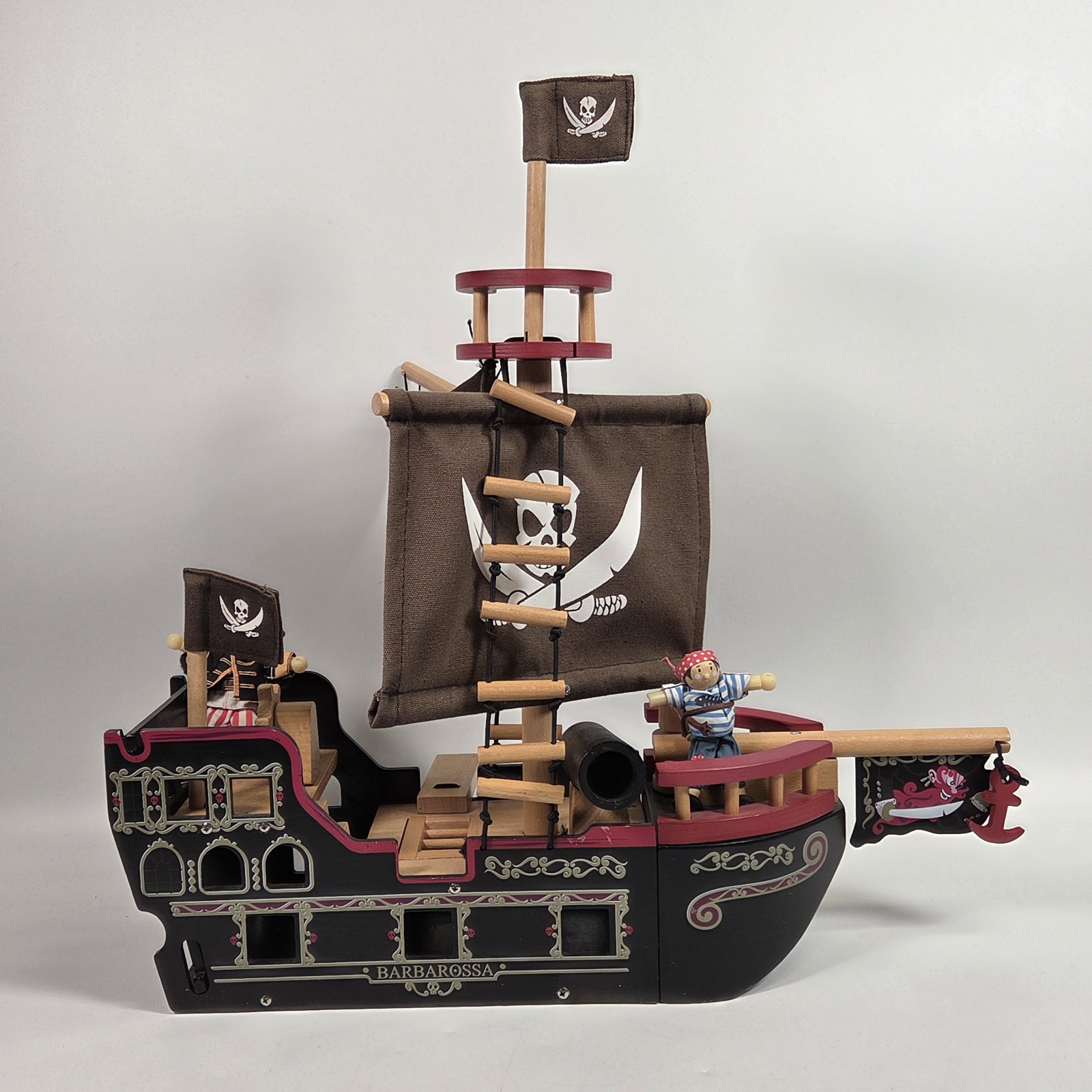 Le Toy Van Wooden Barbarossa Pirate Ship Playset & Figures - Incomplete / Spares