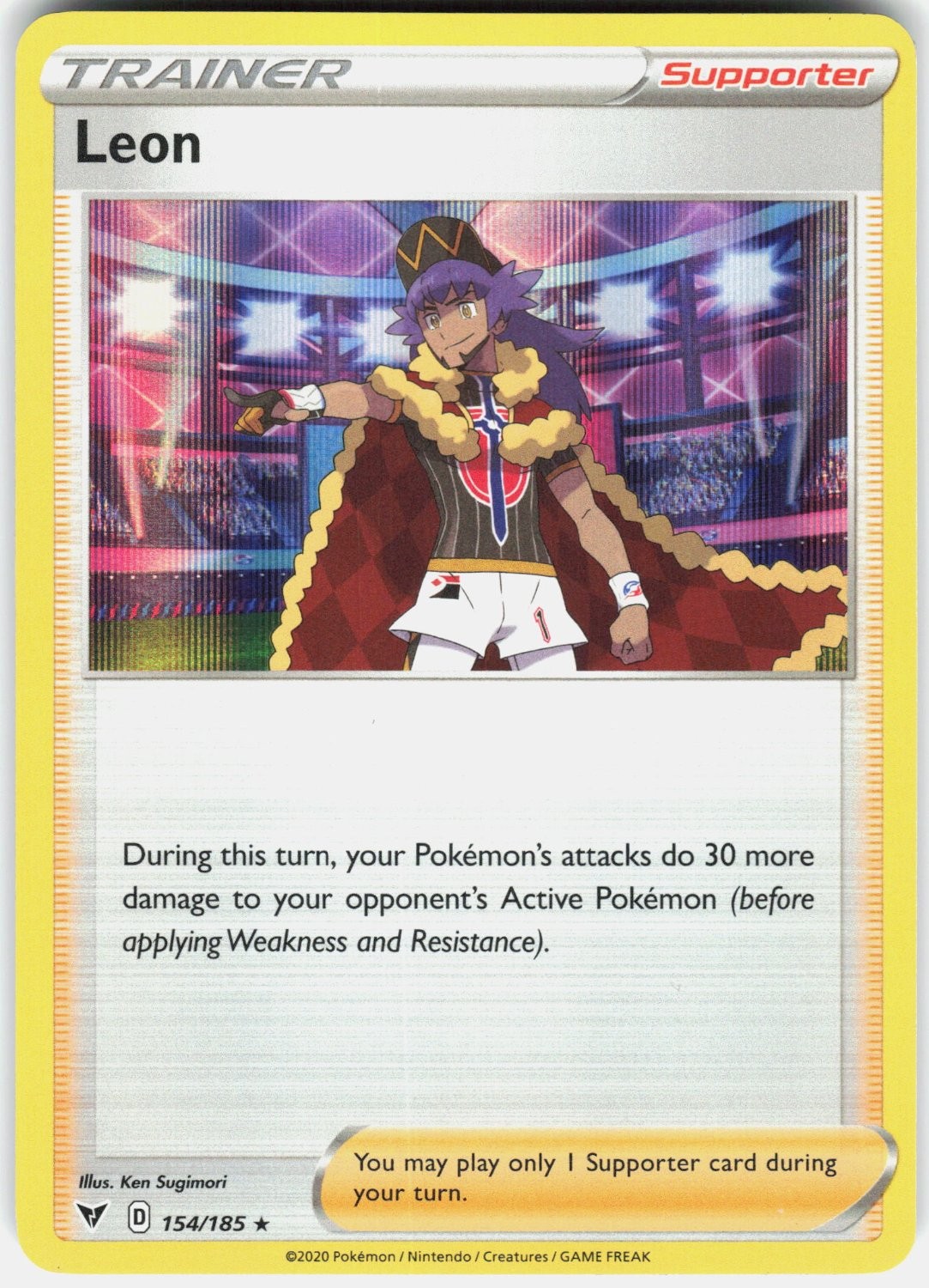 Leon - SWSH04: Vivid Voltage - #154/185 - Holo - Near Mint