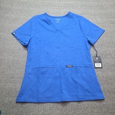 Jaanuu Cesi Slim Scrub Top Women S Royal Blue New V-Neck Pockets W30003-RYL-S
