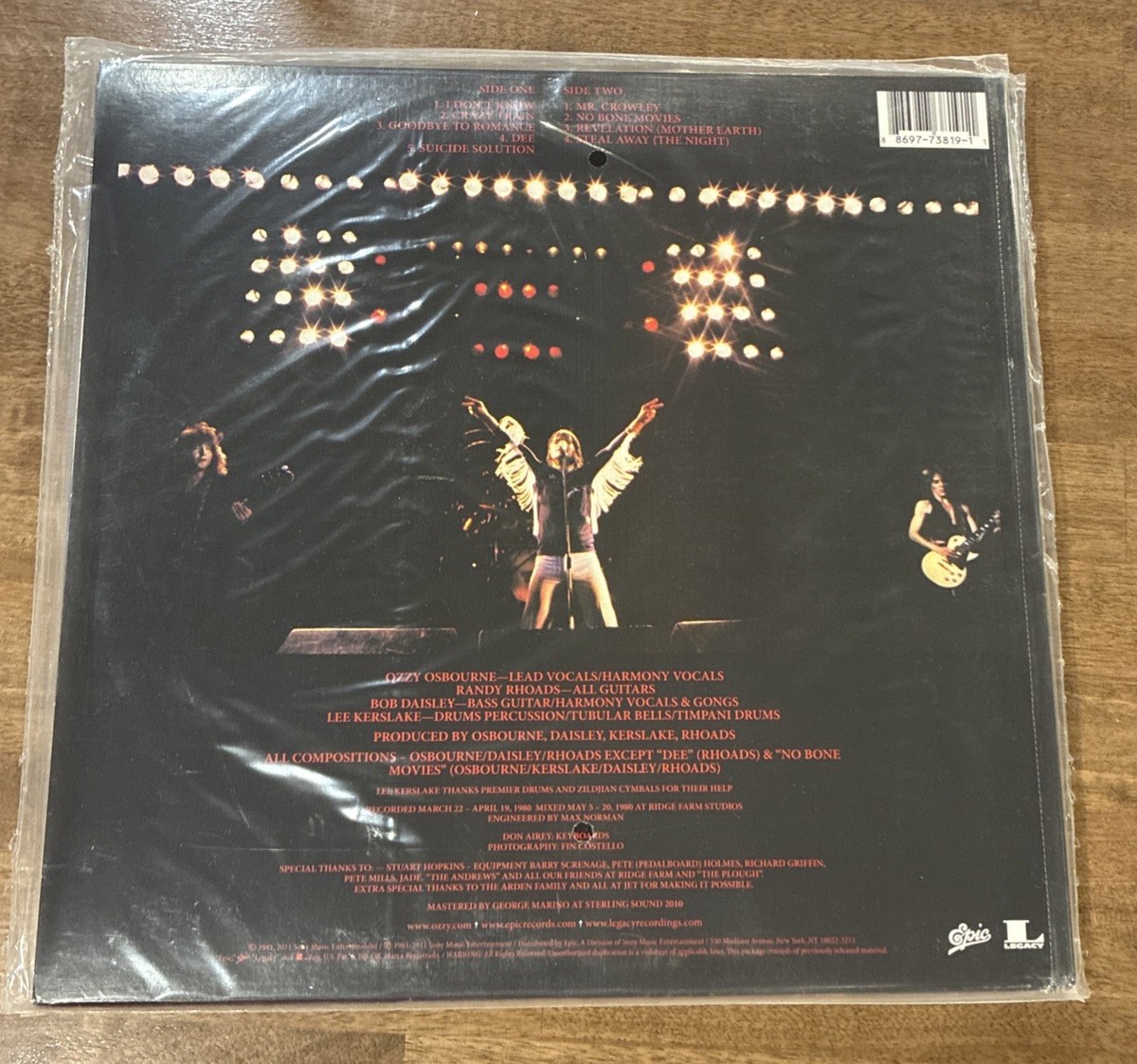 OZZY OSBOURNE BLIZZARD OF OZZ 180 GRAM vinyl SEALED 30th