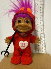 vintage russ troll 18208 cute little devil troll with suit, hat and fork