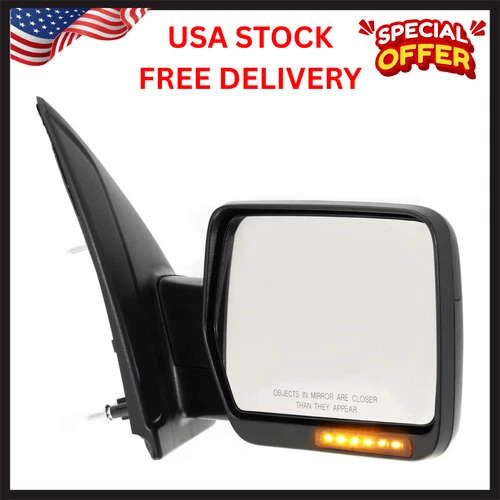 Passenger Side Power Heated Mirror for Ford F-150 2011-2014 Manual Fold