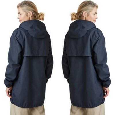HH Helly Hansen JPN Japan Denim Waterproof Hooded Raincoat Women Large L
