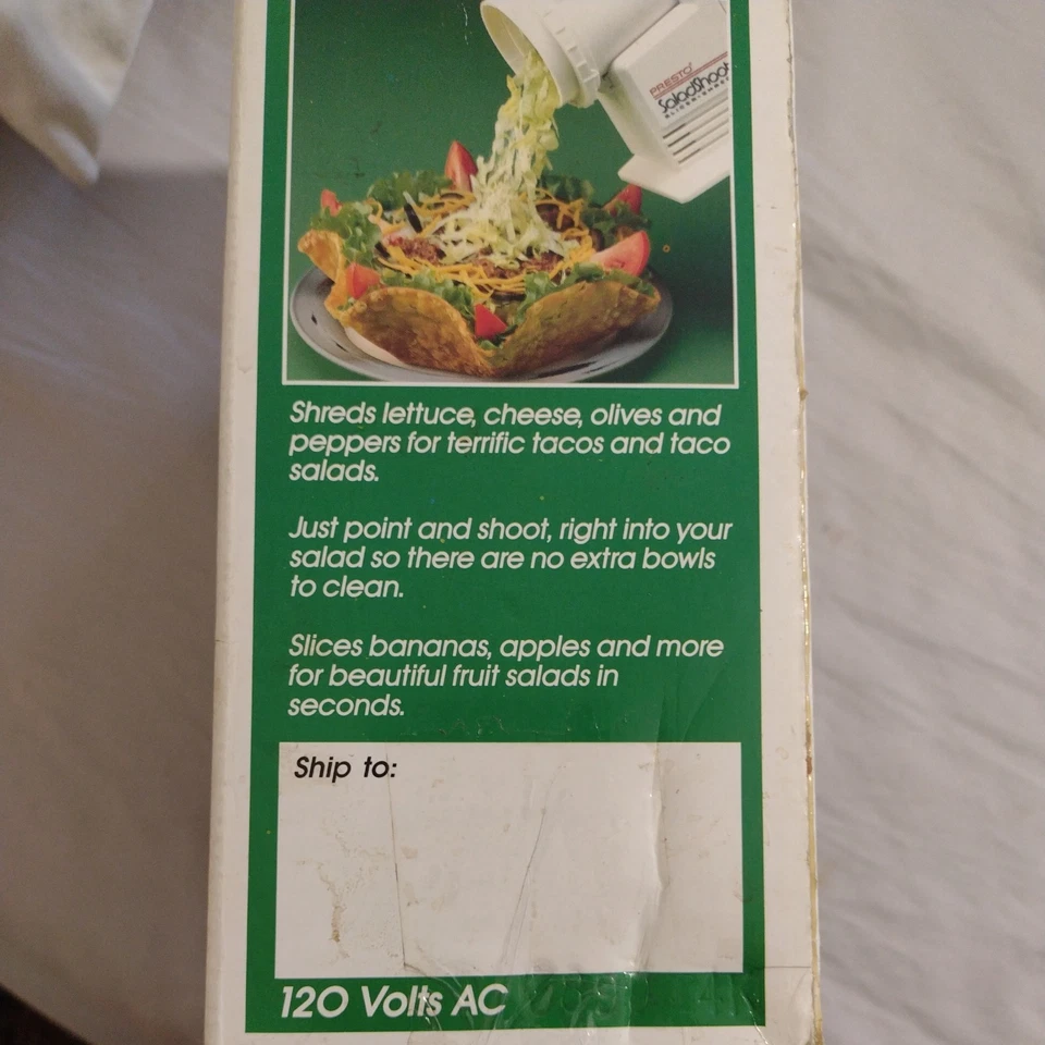 Cortadora eléctrica Presto tirador de ensaladas 02910 caja de electrodomésticos de cocina manual Foto 2 de 4