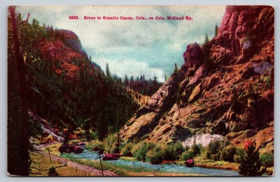 Postcard Colorado  Granite Canyon Railway Tracks c1910 52Y