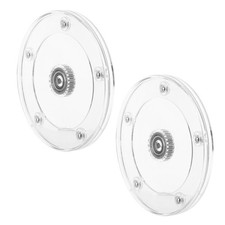 2 Pcs Transparent Display Turntable Clear Alloy Swivel Plate Rotating Base