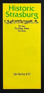1970s Historic Strasburg PA Inn Dining Shops Fun Guide Vintage Travel Brochure