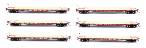 Rapido Trains Inc. 138002 HO F30A 50' Flachwagen: PRR 50er Jahre Ära - 6 Stück | Zustand: New