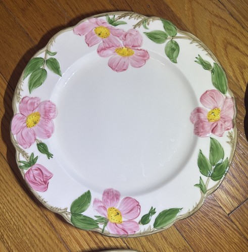 Set of 4 Franciscan Desert Rose 10 5/8" Dinner Plates Made in USA Square Logo - Picture 2 of 7