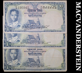 Thailand Currency Three Assorted Notes Better Date No Reserve #CR262