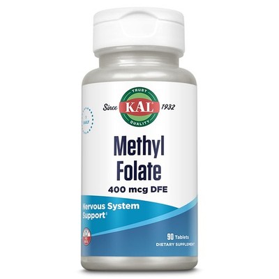 Kal Methyl Folate 90 Count Active Folic Acid Brain And Heart Health Supplement