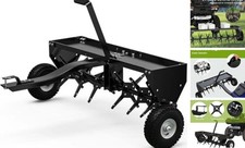 40in Tow Behind Aerator, Plug Aerator for Lawn Tractor, 24 Plug Coring