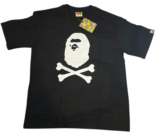 A Bathing Ape Bape Crossbones Graphic Tee Men's Short Sleeve Large Black NWT NEW - 第 1/4 張圖片