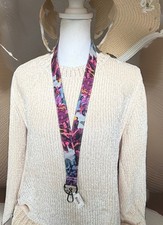 Vera Bradley Lanyard Neon Blossom ID Badge Holder Key Ring New With Tags