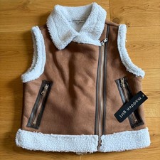 Y2K asymmetrical sherpa lined cropped fit women’s gilet