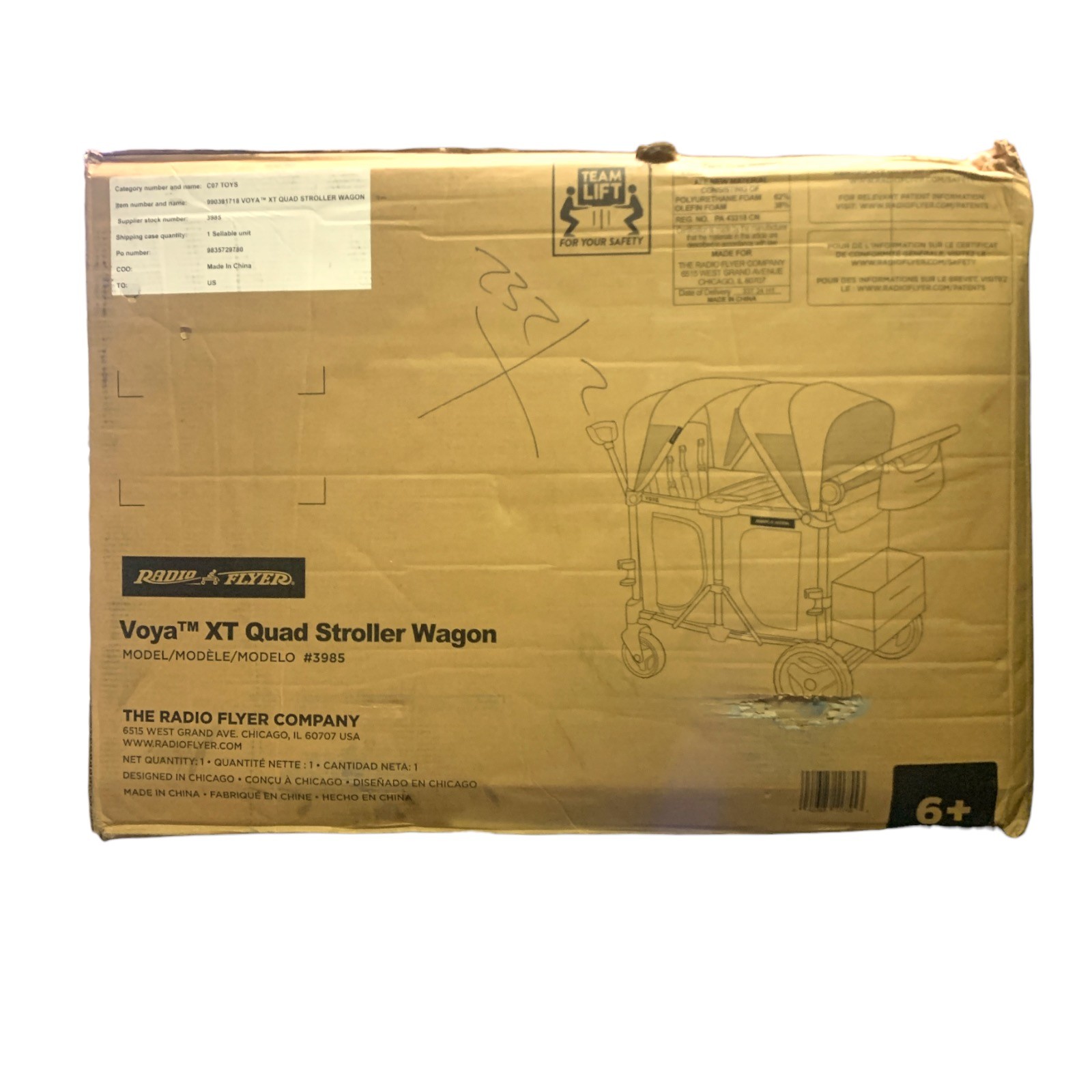 Radio Flyer Voya XT Quad Premium Stroller Wagon for 4 with Accessories