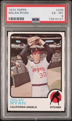 NOLAN RYAN 1973 Topps PSA 6 EX-MT #220 graded Angels HOF pitcher baseball card