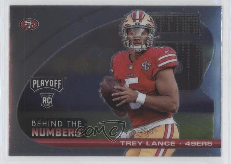 2021 Panini Playoff Behind The Numbers Trey Lance #BTN-TLA Rookie RC 0a3