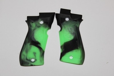 Beretta 84 OEM Grips Black and green #BINC163