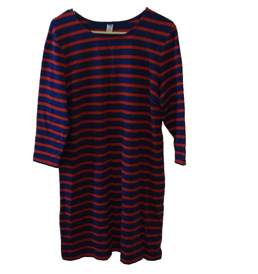 knee length dresses for ladies Girl's Striped Long Sleeve Dress 75/25 Cotton/poly