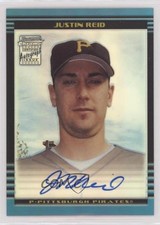 2002 Bowman Chrome Refractor Justin Reid #387 Auto 2d9